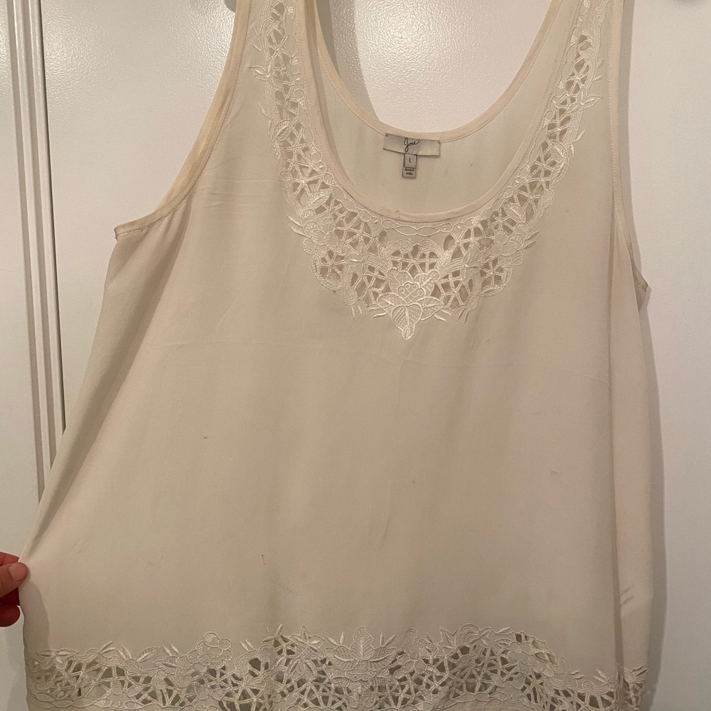 Joie Blouse Tank with Floral Cut out details